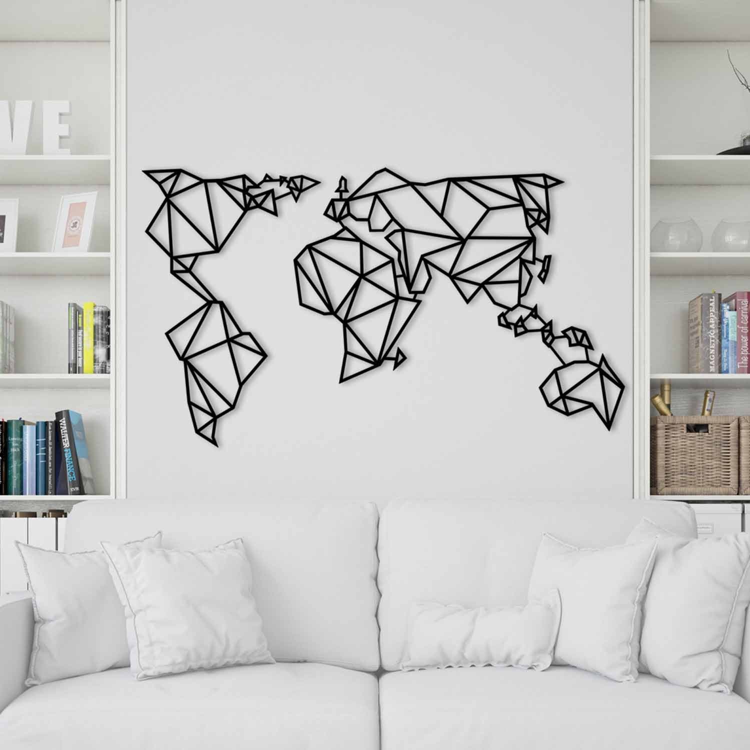 World Map Metal Decor 4 in Schwarz präsentiert im Onlineshop von KAQTU Design AG. Wanddeko ist von Wallity