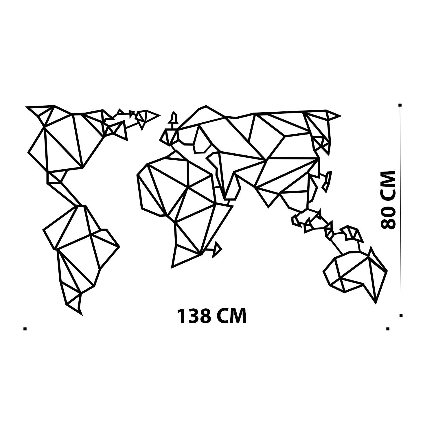 World Map Metal Decor 4 in Schwarz präsentiert im Onlineshop von KAQTU Design AG. Wanddeko ist von Wallity