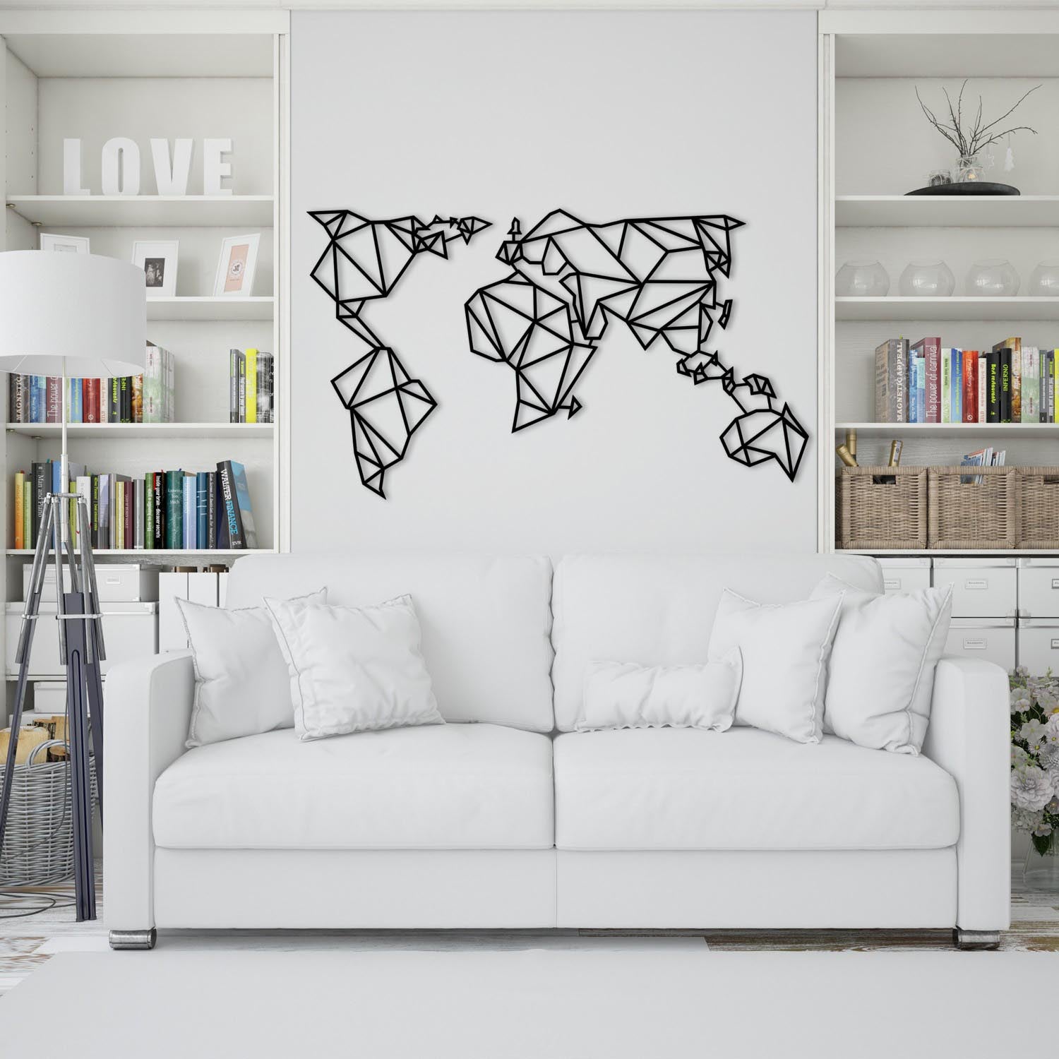 World Map Metal Decor 4 in Schwarz präsentiert im Onlineshop von KAQTU Design AG. Wanddeko ist von Wallity