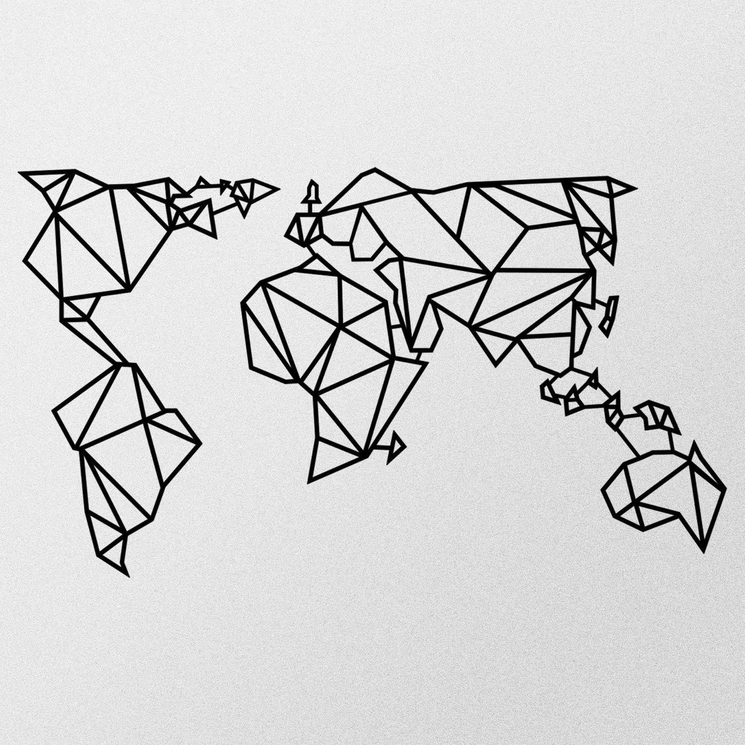 World Map Metal Decor 4 in Schwarz präsentiert im Onlineshop von KAQTU Design AG. Wanddeko ist von Wallity