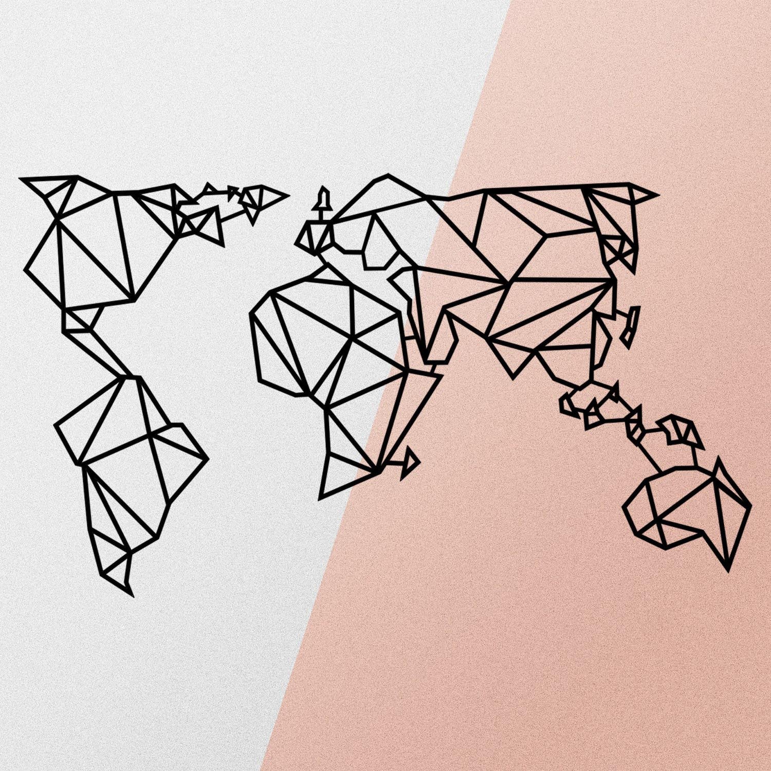 World Map Metal Decor 4 in Schwarz präsentiert im Onlineshop von KAQTU Design AG. Wanddeko ist von Wallity