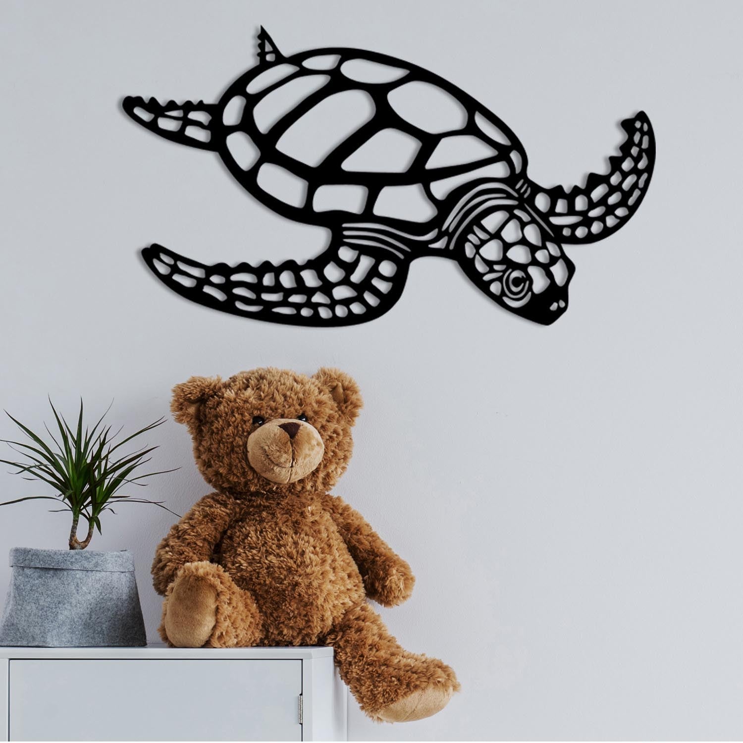 Caretta Caretta in Schwarz präsentiert im Onlineshop von KAQTU Design AG. Wanddeko ist von Wallity