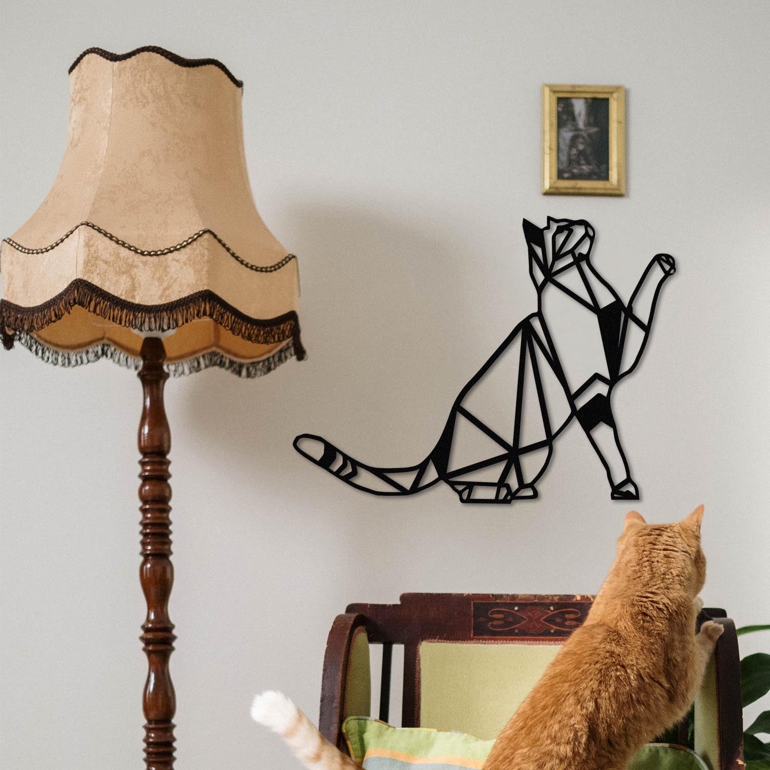 Cat Metal Decor in Schwarz präsentiert im Onlineshop von KAQTU Design AG. Wanddeko ist von Wallity