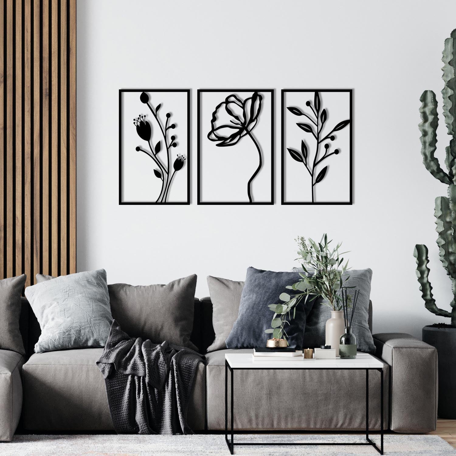 Flowers in Schwarz präsentiert im Onlineshop von KAQTU Design AG. Wanddeko ist von Wallity