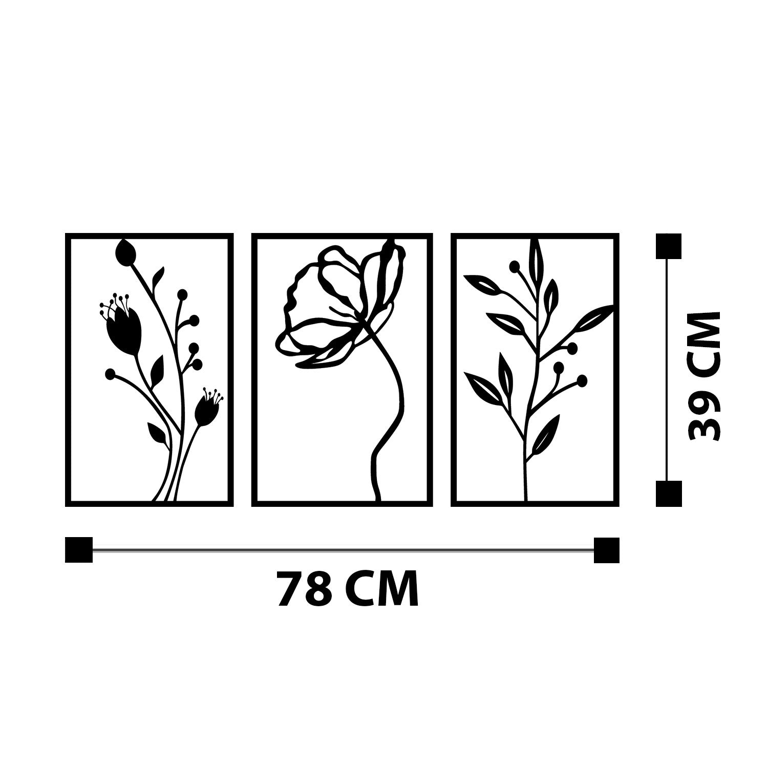 Flowers in Schwarz präsentiert im Onlineshop von KAQTU Design AG. Wanddeko ist von Wallity