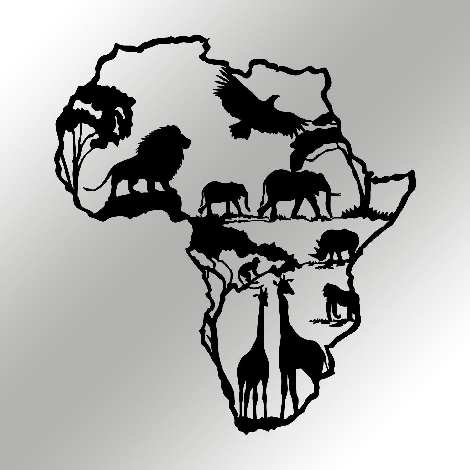 African 2 in Schwarz präsentiert im Onlineshop von KAQTU Design AG. Wanddeko ist von Wallity