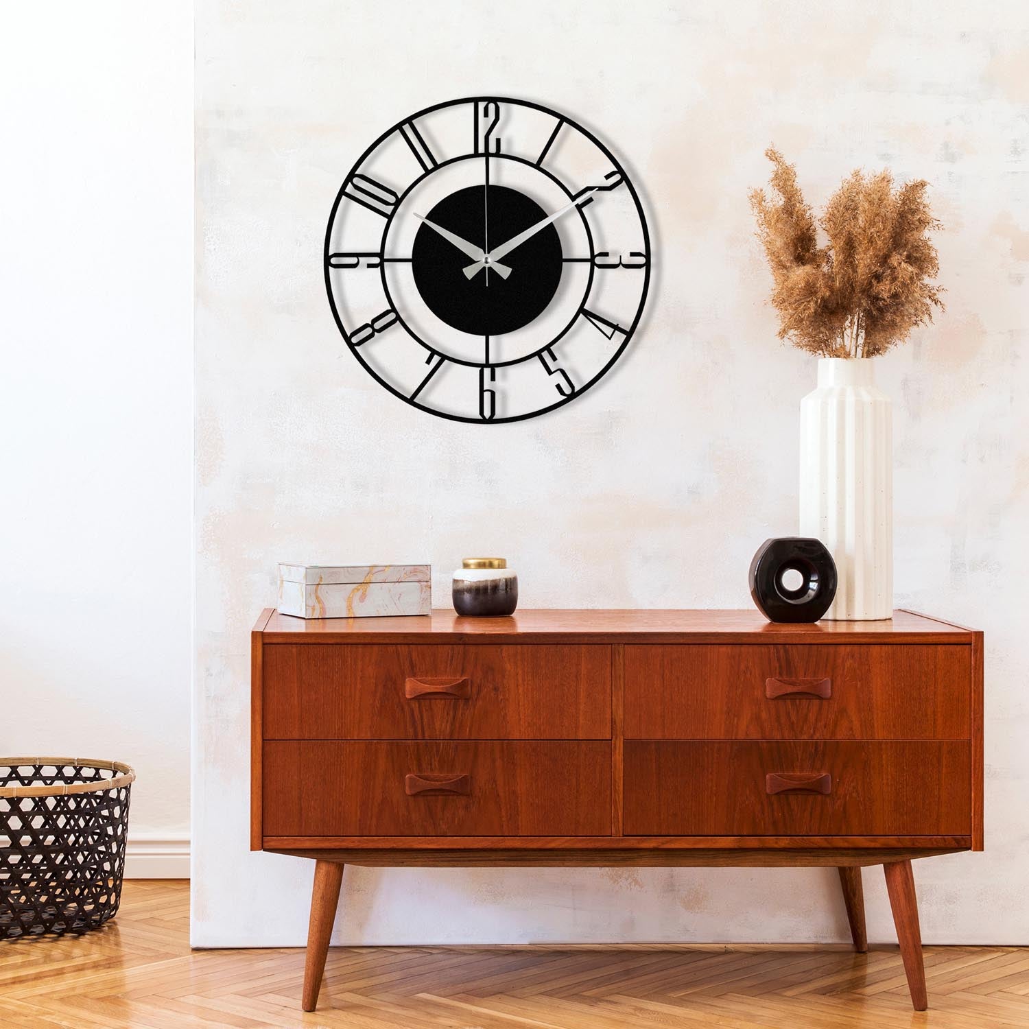Enzoclock - S011 in Schwarz präsentiert im Onlineshop von KAQTU Design AG. Wanduhr ist von Wallity
