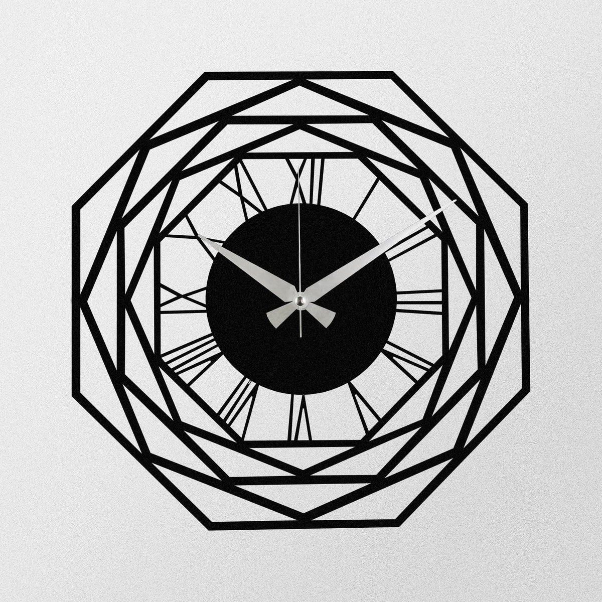 Enzoclock Wanduhr - Schwarz in Schwarz präsentiert im Onlineshop von KAQTU Design AG. Wanduhr ist von Wallity