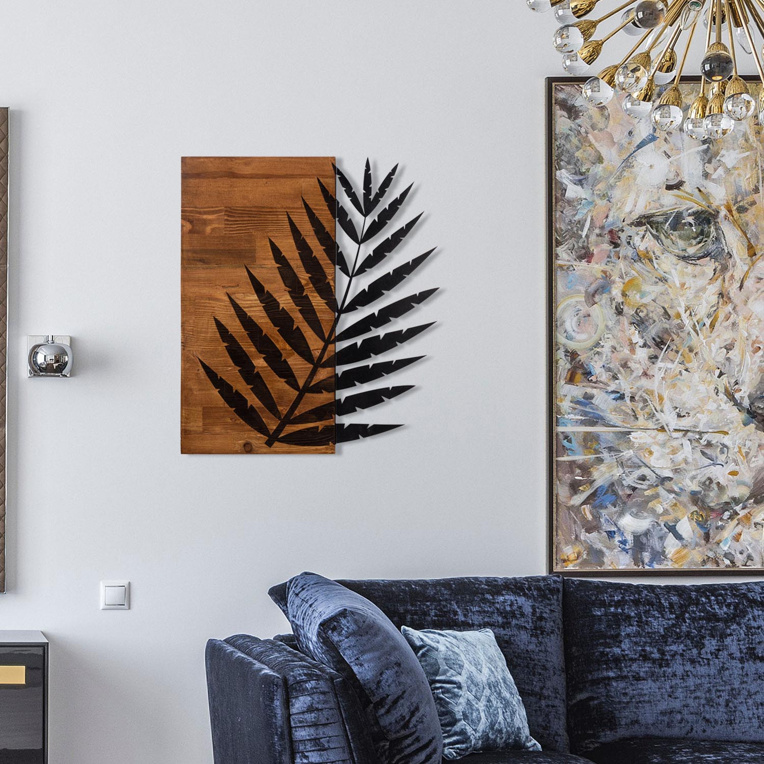 Leaf3 Metal Decor in Schwarznuss präsentiert im Onlineshop von KAQTU Design AG. Wanddeko ist von Wallity