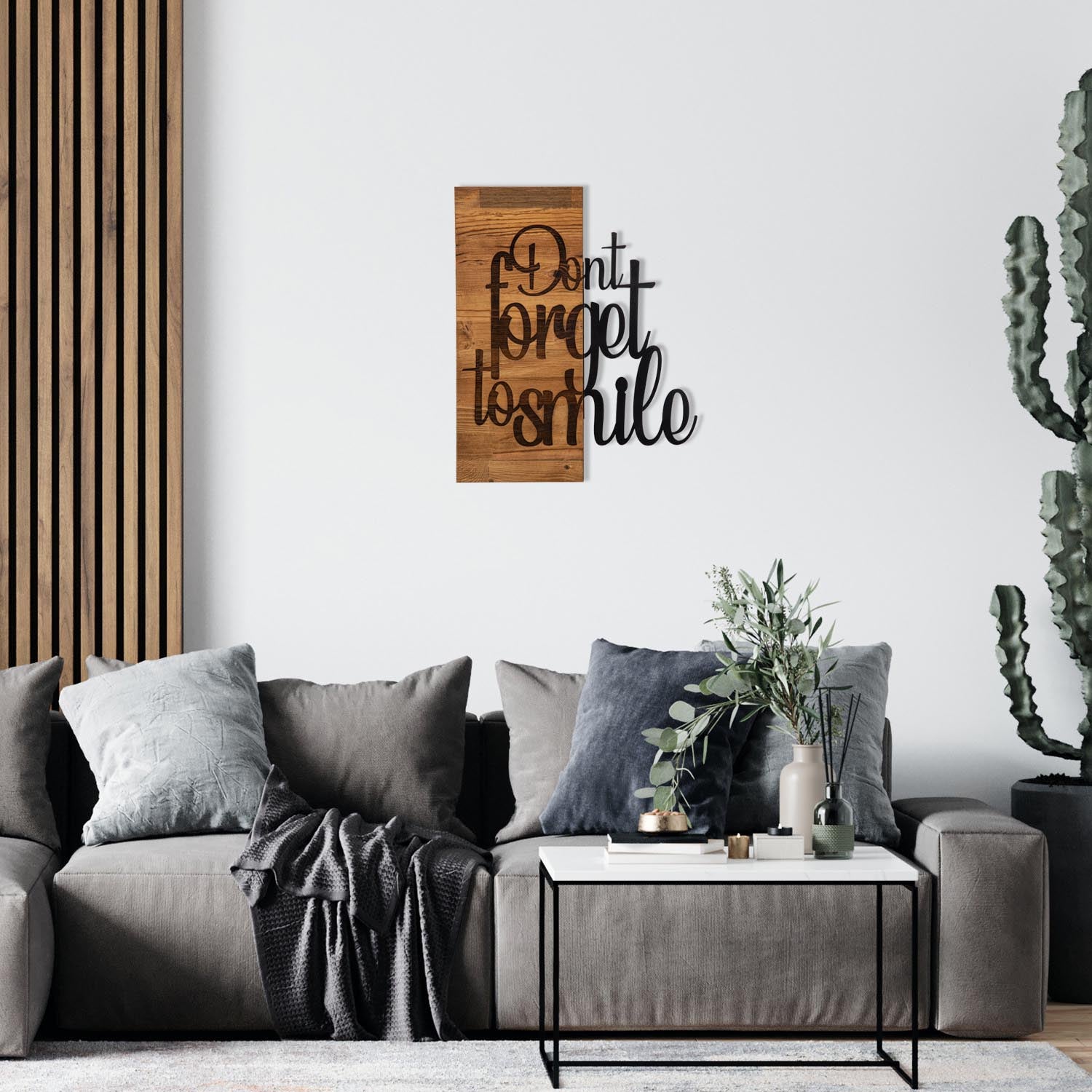 Dont Forget To Smıle in Schwarznuss präsentiert im Onlineshop von KAQTU Design AG. Wanddeko ist von Wallity