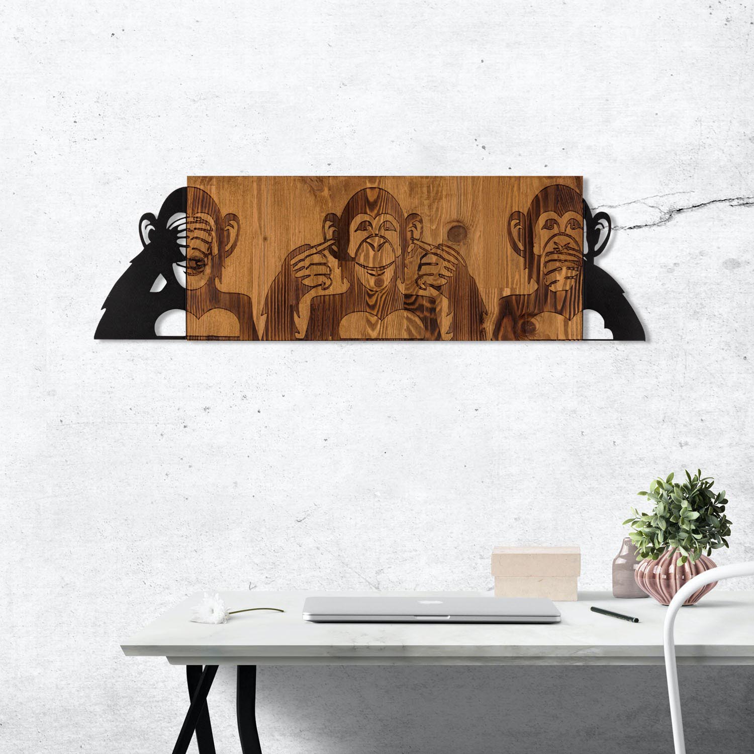 I didn't see I didn't hear I don't know in Schwarznuss präsentiert im Onlineshop von KAQTU Design AG. Wanddeko ist von Wallity