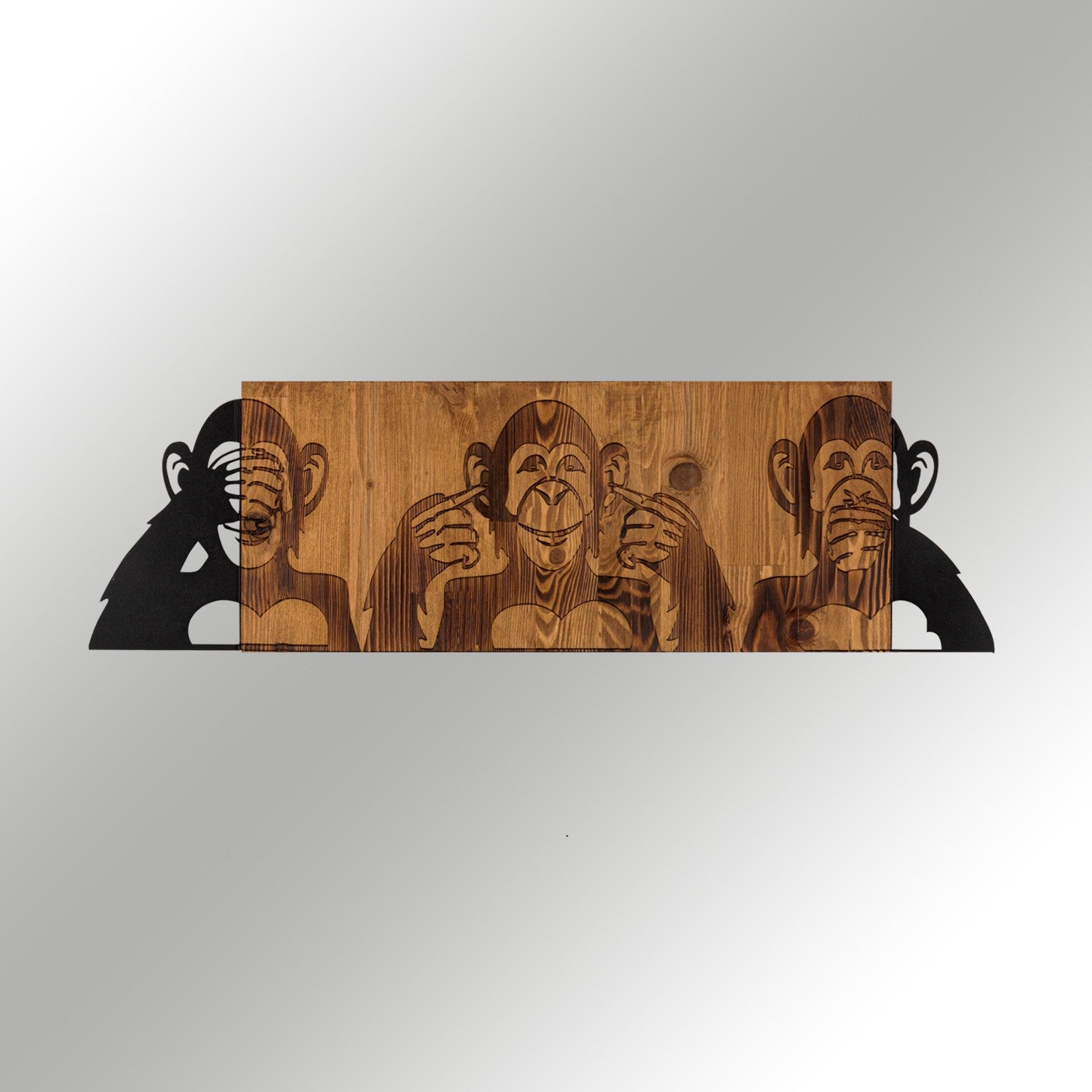 I didn't see I didn't hear I don't know in Schwarznuss präsentiert im Onlineshop von KAQTU Design AG. Wanddeko ist von Wallity