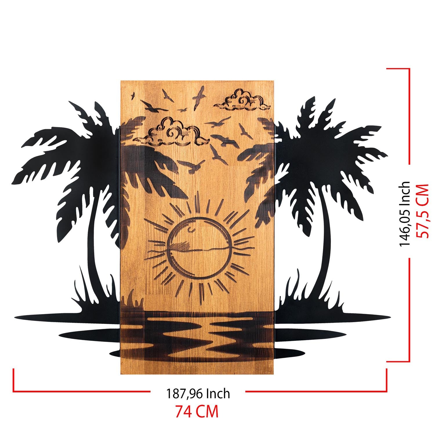 Hawaii 2 in Schwarznuss präsentiert im Onlineshop von KAQTU Design AG. Wanddeko ist von Wallity