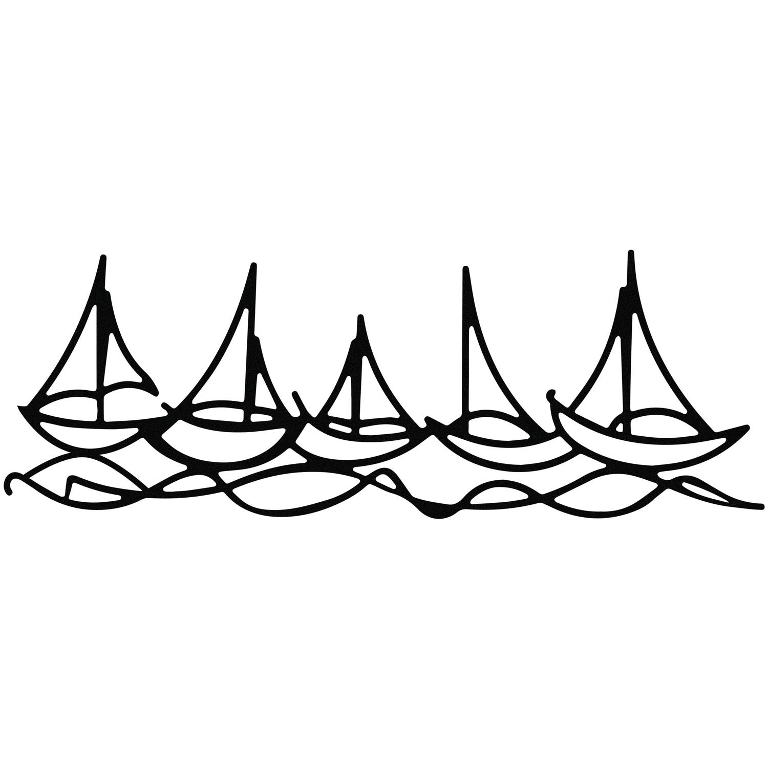 Ships In Water in Schwarz präsentiert im Onlineshop von KAQTU Design AG. Wanddeko ist von Wallity