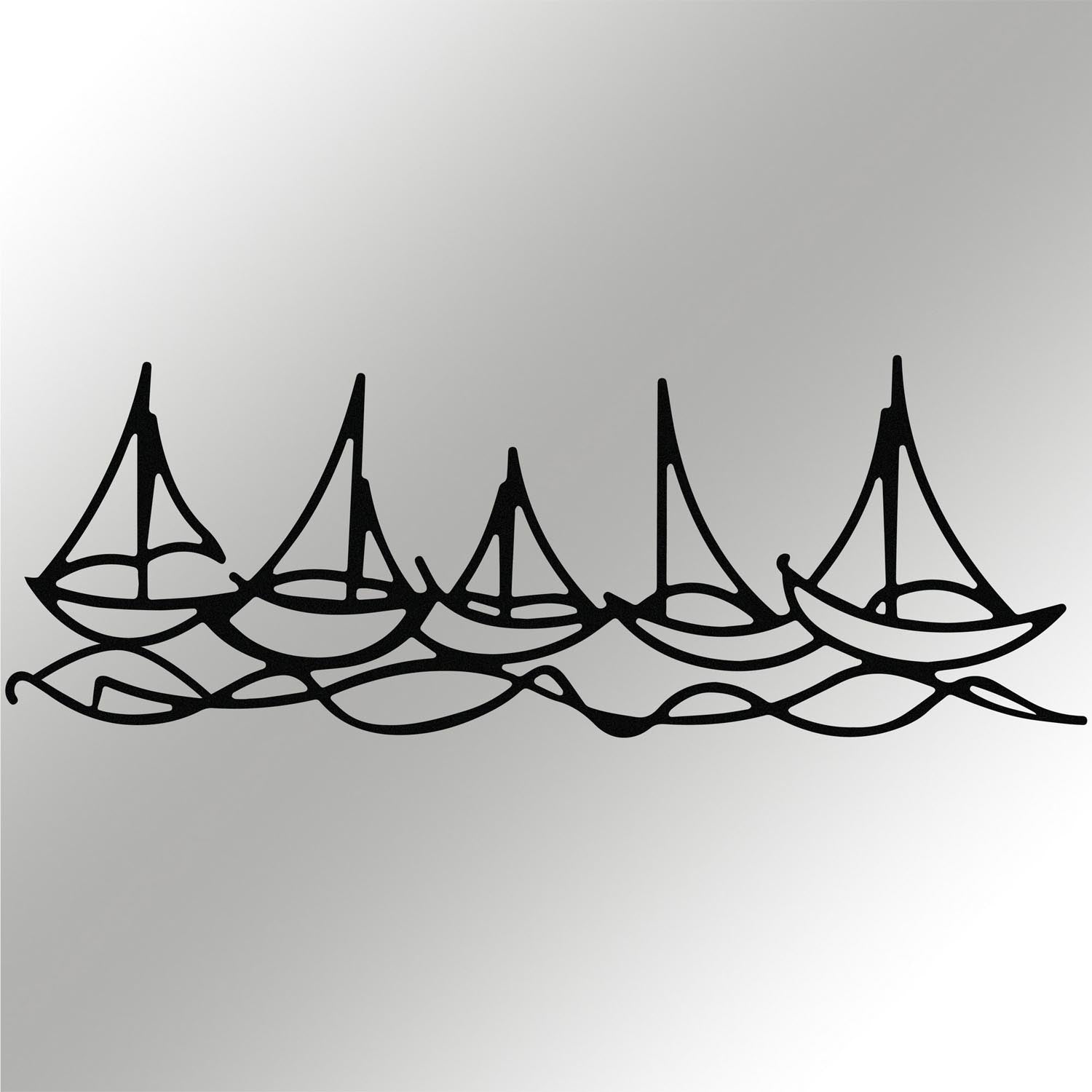 Ships In Water in Schwarz präsentiert im Onlineshop von KAQTU Design AG. Wanddeko ist von Wallity