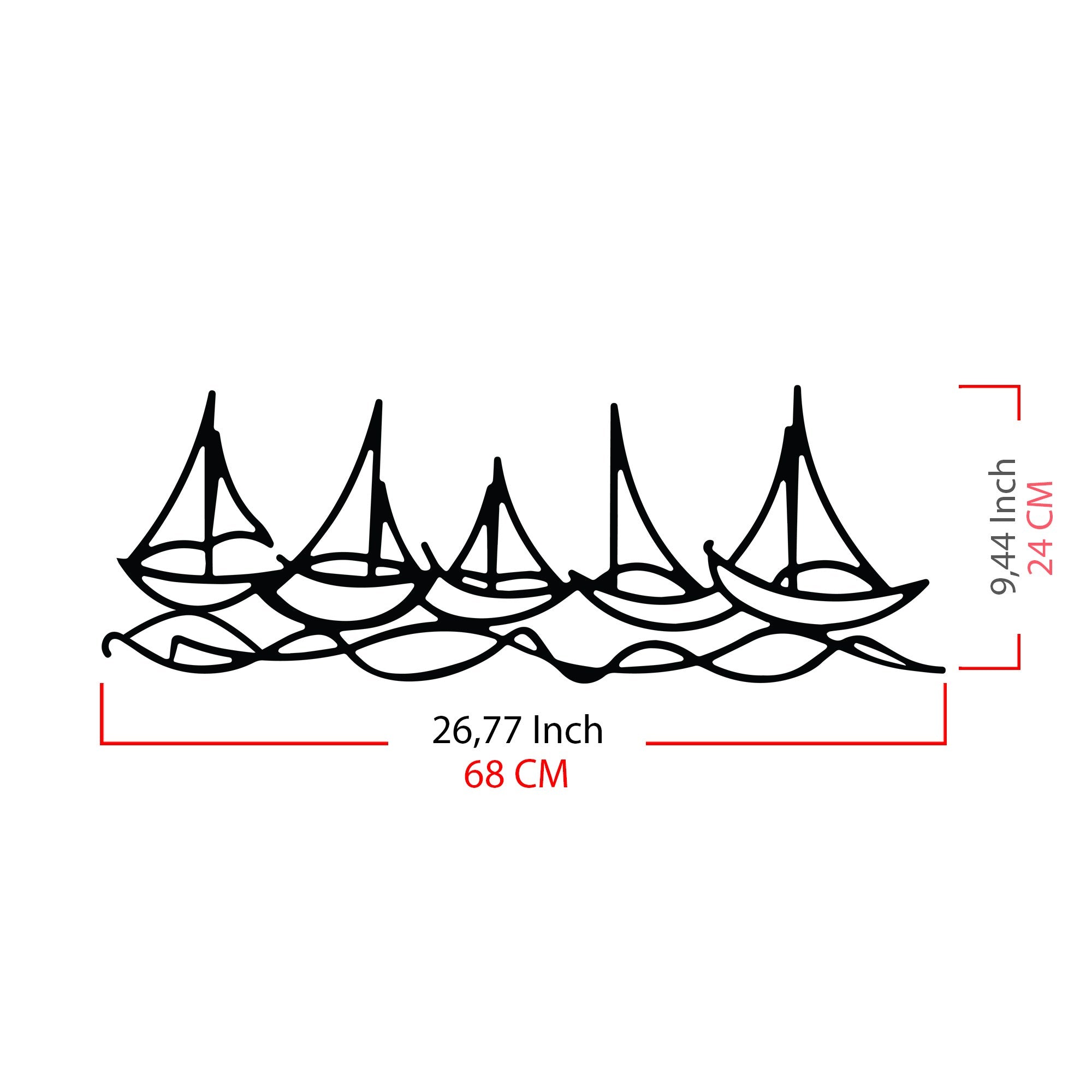Ships In Water in Schwarz präsentiert im Onlineshop von KAQTU Design AG. Wanddeko ist von Wallity
