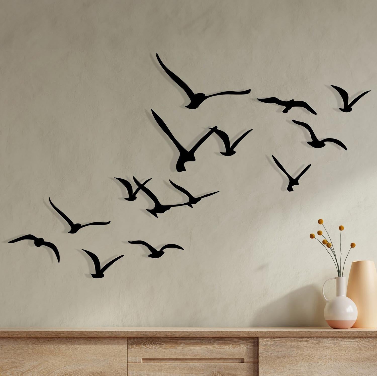 Migration in Schwarz präsentiert im Onlineshop von KAQTU Design AG. Wanddeko ist von Wallity
