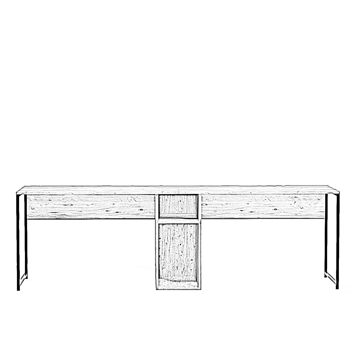 Ikili Calisma Masasi L196 in Eiche präsentiert im Onlineshop von KAQTU Design AG. Schreibtisch ist von Hanah Home