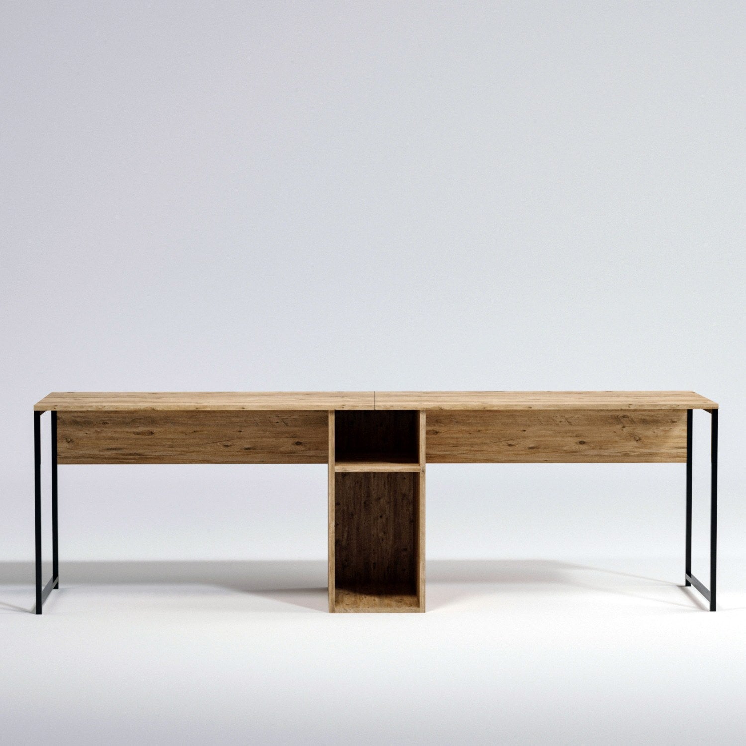 Ikili Calisma Masasi L196 in Eiche präsentiert im Onlineshop von KAQTU Design AG. Schreibtisch ist von Hanah Home