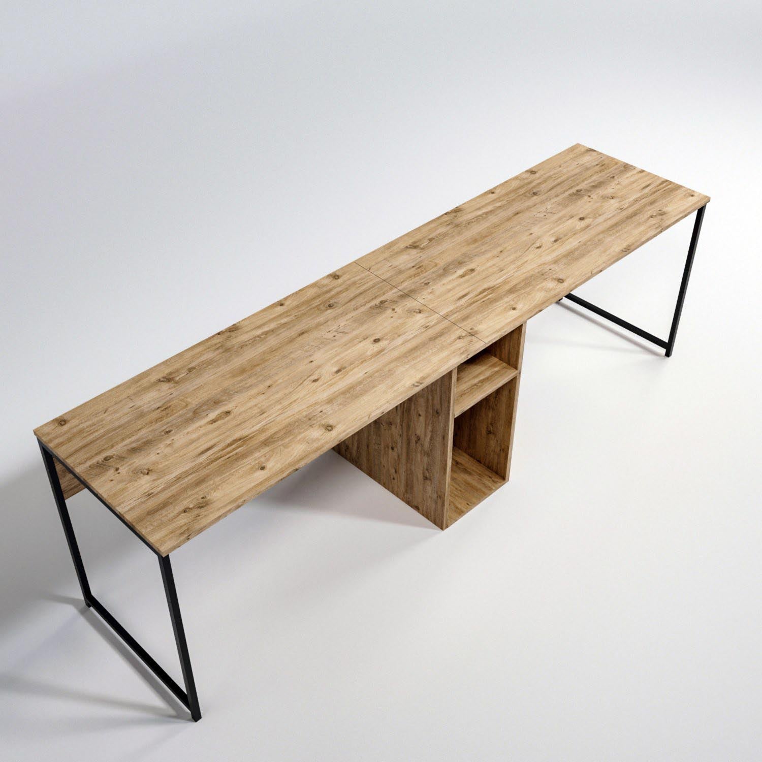 Ikili Calisma Masasi L196 in Eiche präsentiert im Onlineshop von KAQTU Design AG. Schreibtisch ist von Hanah Home