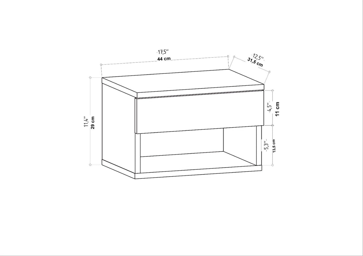 Jamot Nachttisch - Eiche in Eiche präsentiert im Onlineshop von KAQTU Design AG. Nachttisch ist von Hanah Home