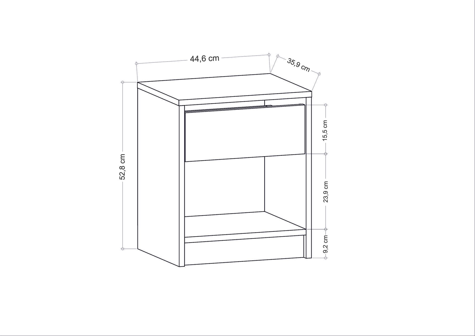 Sheridan - Anthracite in Anthrazit präsentiert im Onlineshop von KAQTU Design AG. Nachttisch ist von Hanah Home