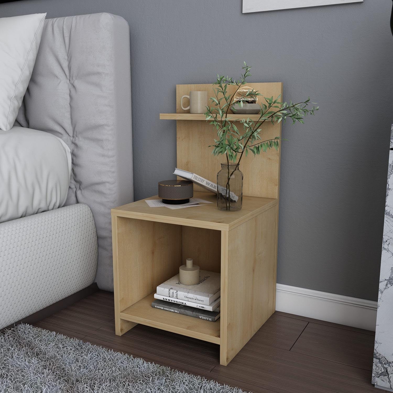 Ullman - Oak in Eiche präsentiert im Onlineshop von KAQTU Design AG. Nachttisch ist von Hanah Home