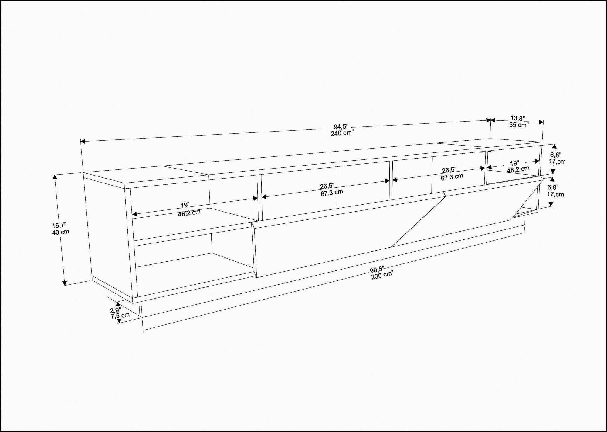 Rhodes - Anthracite in Anthrazit präsentiert im Onlineshop von KAQTU Design AG. Sideboard ist von Hanah Home