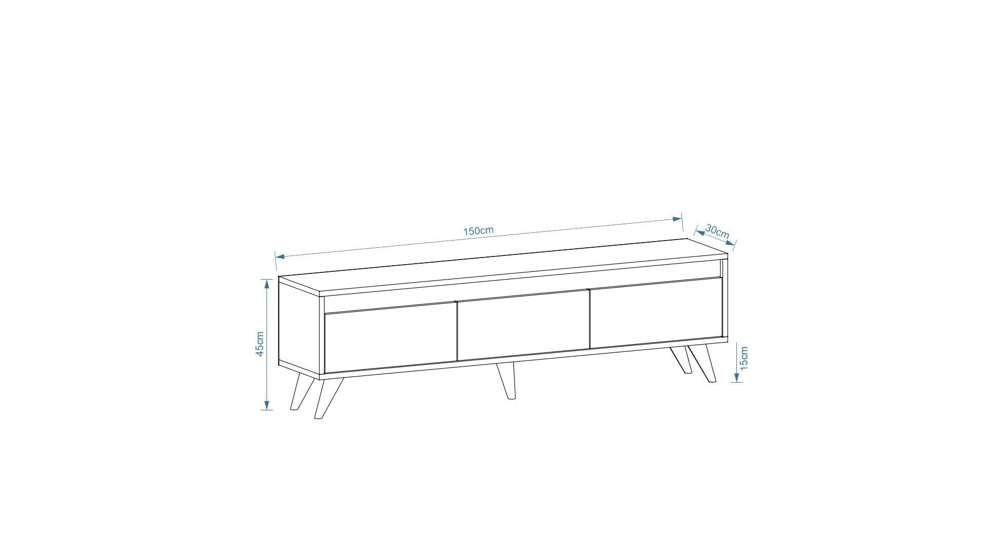 Century - Sapphire Oak in Saphir- Eiche präsentiert im Onlineshop von KAQTU Design AG. Sideboard ist von Hanah Home