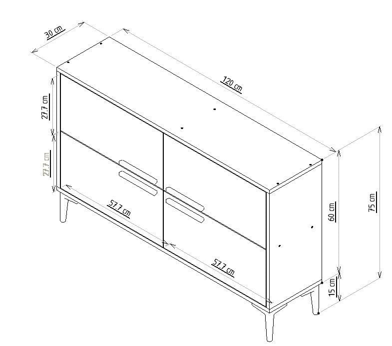Verleihen Sie Ihrem Wohnraum mit dem CTN Sideboard in Anthrazit von Hanah Home einen Hauch von Eleganz. Ideal für stilvolle Ordnung und modernes Ambiente.