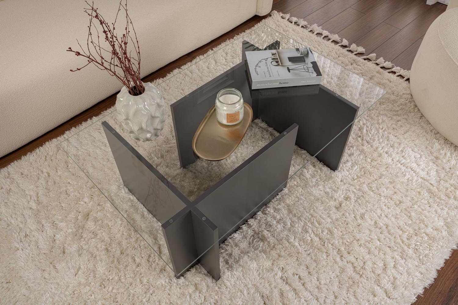 Vetrino - Anthracite in Anthrazit präsentiert im Onlineshop von KAQTU Design AG. Beistelltisch ist von Nordure