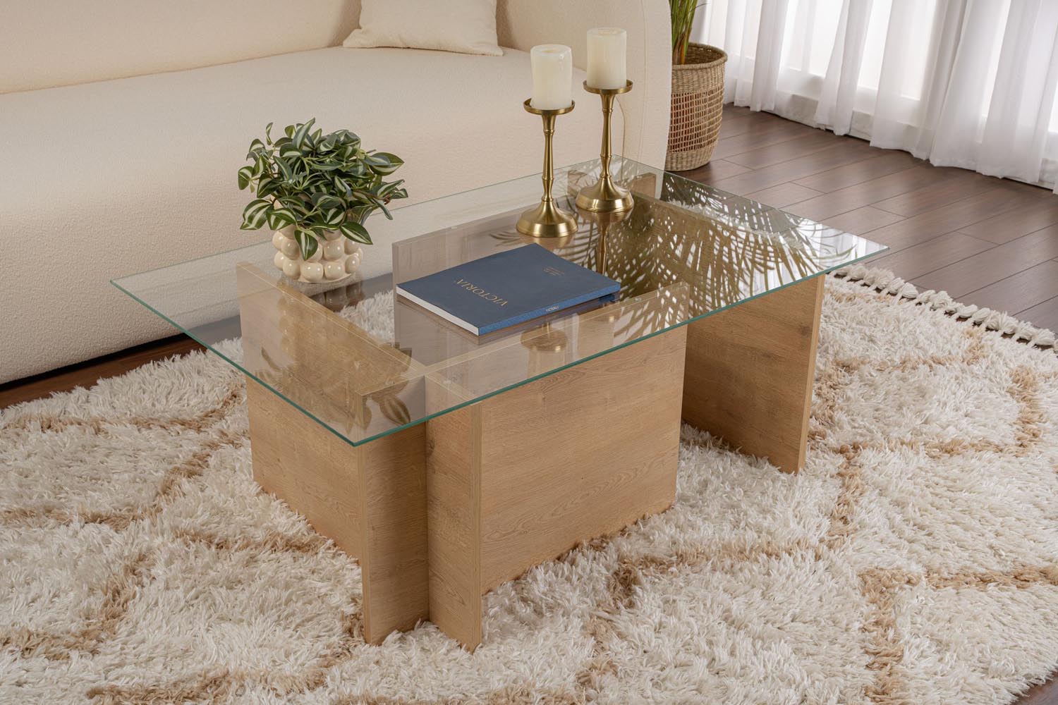 Vetrino - Honey Oak in Honig- Eiche präsentiert im Onlineshop von KAQTU Design AG. Beistelltisch ist von Nordure