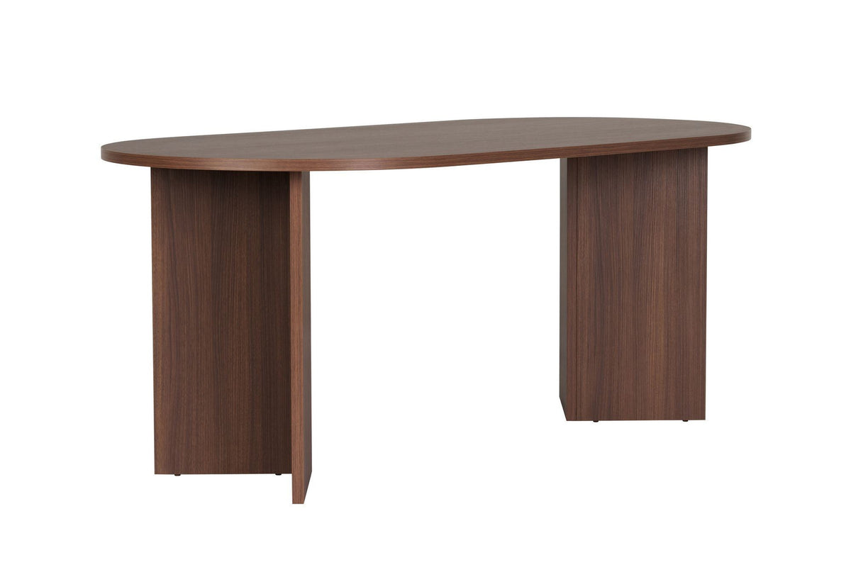 Sablin Esstisch in Milano Nussbaum von Nordure, rechteckige Tischplatte aus melaminbeschichteter Spanplatte, Masse 180 x 90 x 75 cm.