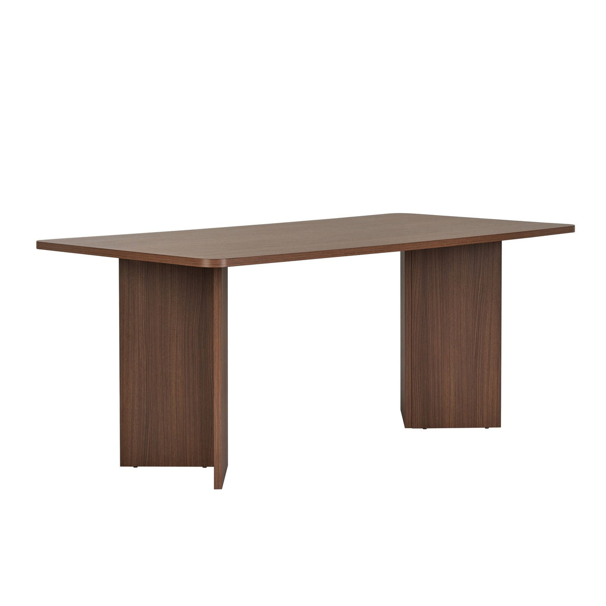 Rechteckiger Esstisch Linza von Nordure in Milano-Nussbaum, Tischplatte aus melaminbeschichteter Spanplatte, Masse 180 x 90 x 75 cm.