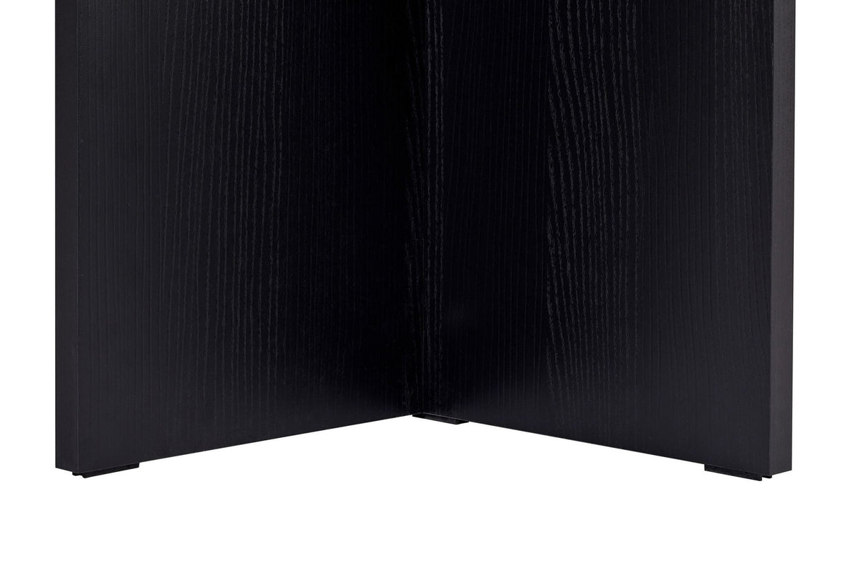 Rechteckiger Esstisch Linza in Holz Schwarz aus melaminbeschichteter Spanplatte, Masse 180x90x75 cm, Hersteller Nordure.