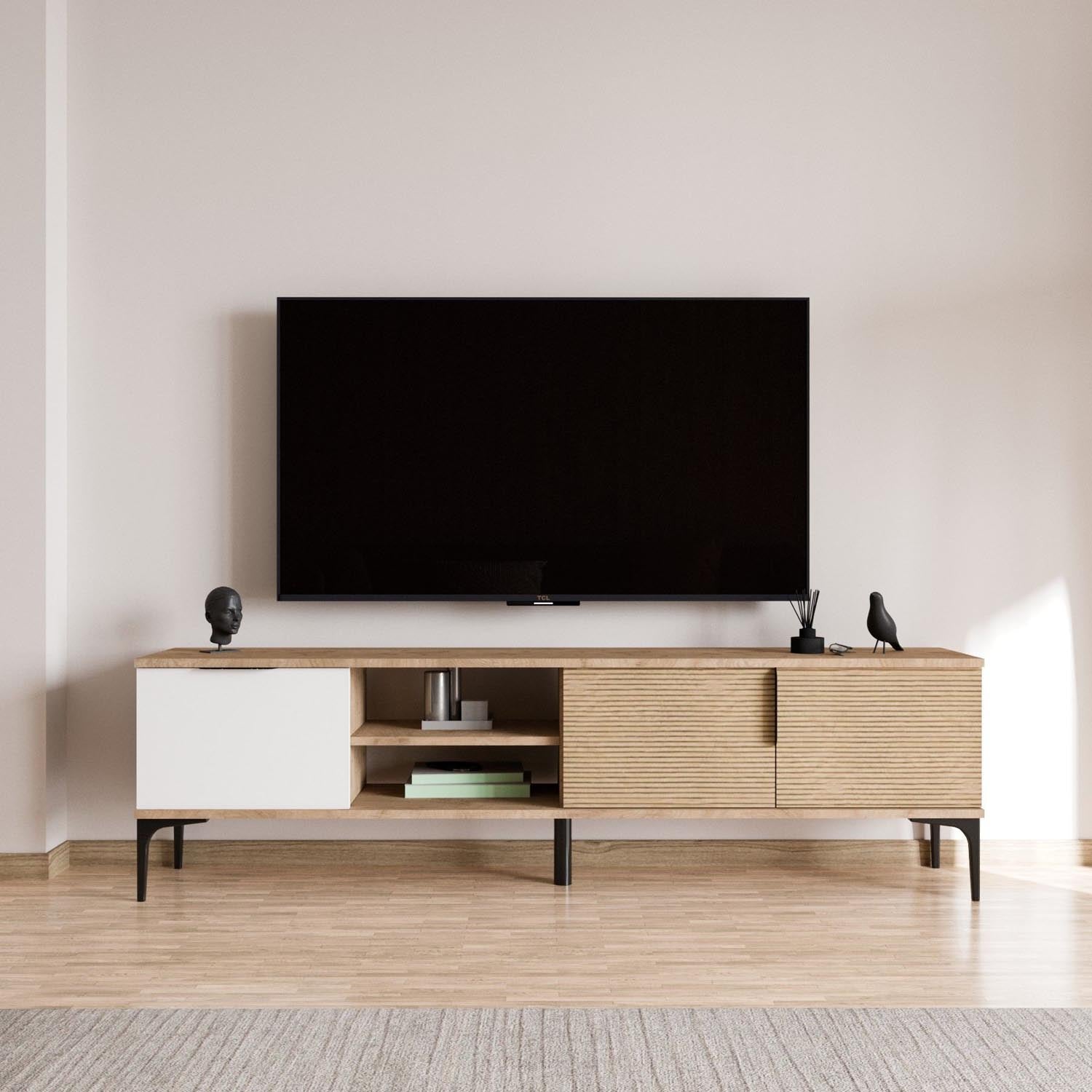 Tarz - White, Oak in Weisseiche präsentiert im Onlineshop von KAQTU Design AG. Sideboard ist von Hanah Home