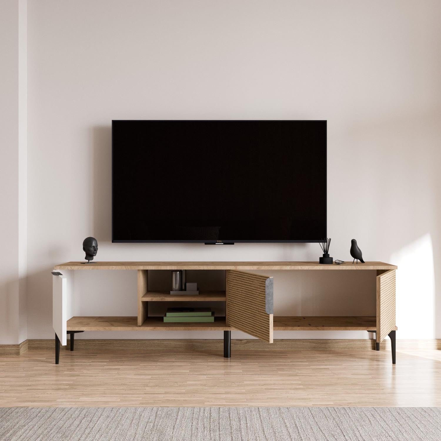 Tarz - White, Oak in Weisseiche präsentiert im Onlineshop von KAQTU Design AG. Sideboard ist von Hanah Home