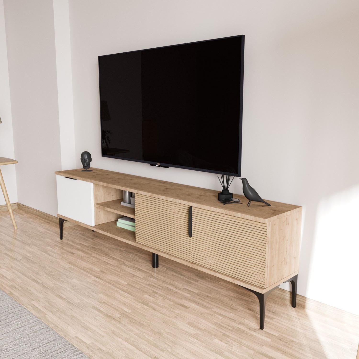 Tarz - White, Oak in Weisseiche präsentiert im Onlineshop von KAQTU Design AG. Sideboard ist von Hanah Home