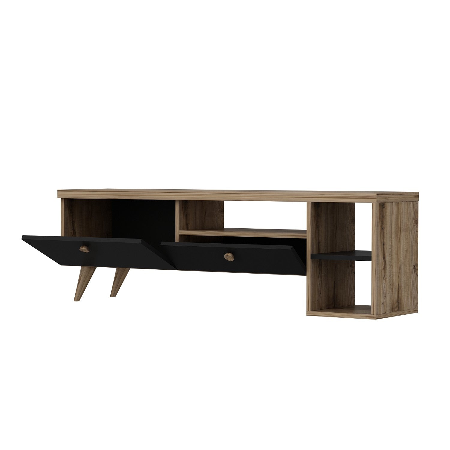 Parion - Black in Schwarze Eiche präsentiert im Onlineshop von KAQTU Design AG. Sideboard ist von Hanah Home