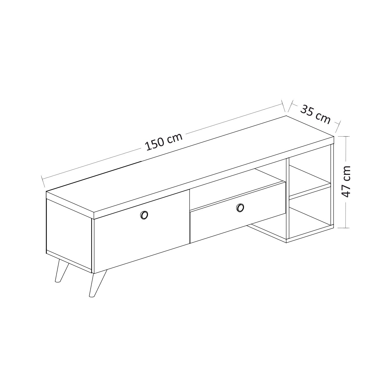 Parion - Black in Schwarze Eiche präsentiert im Onlineshop von KAQTU Design AG. Sideboard ist von Hanah Home