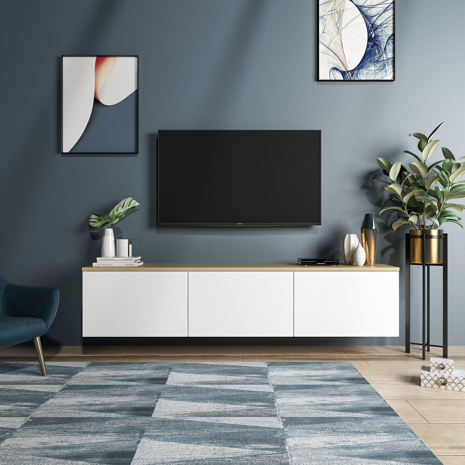 Neon - White in Weisseiche präsentiert im Onlineshop von KAQTU Design AG. Sideboard ist von Hanah Home