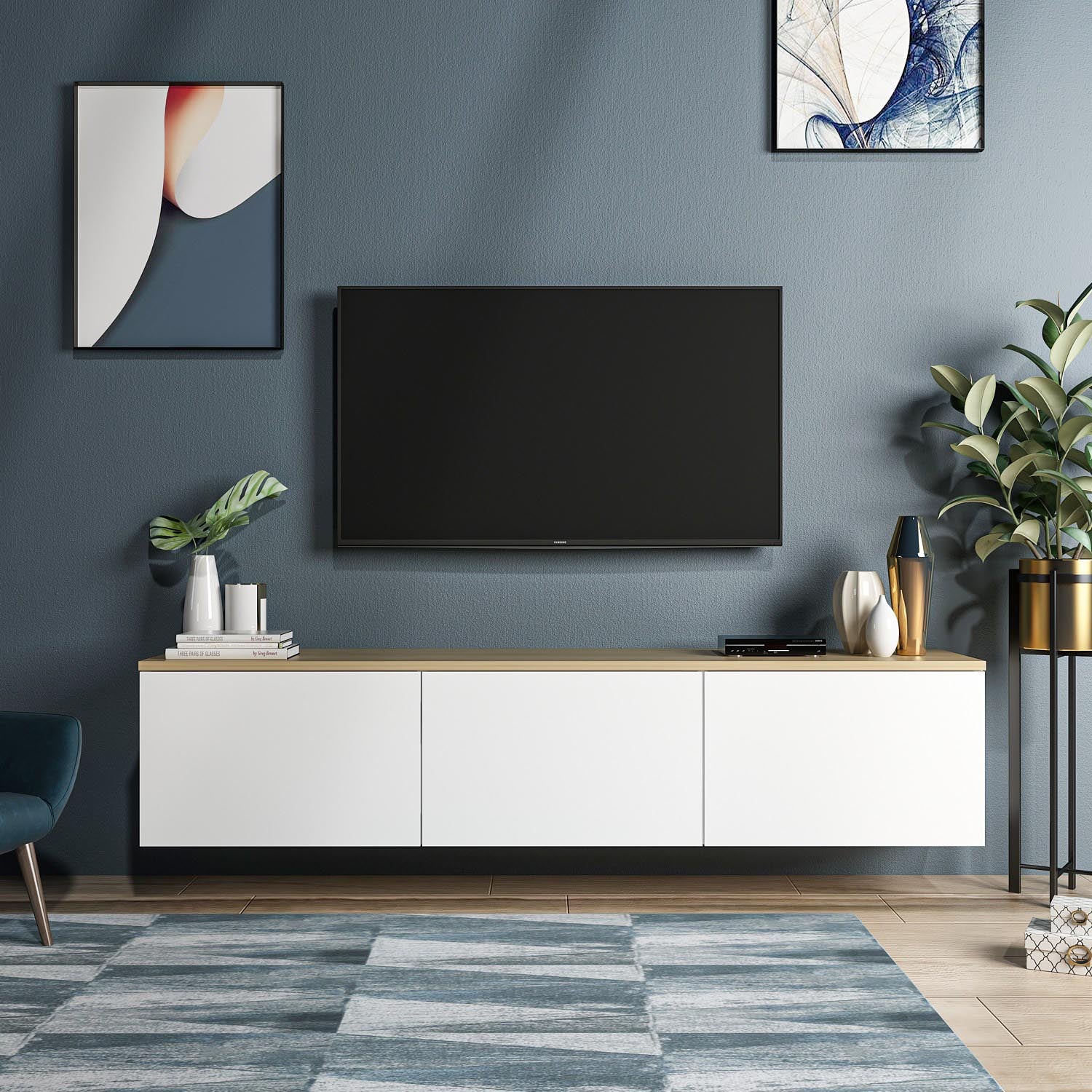 Neon - White in Weisseiche präsentiert im Onlineshop von KAQTU Design AG. Sideboard ist von Hanah Home