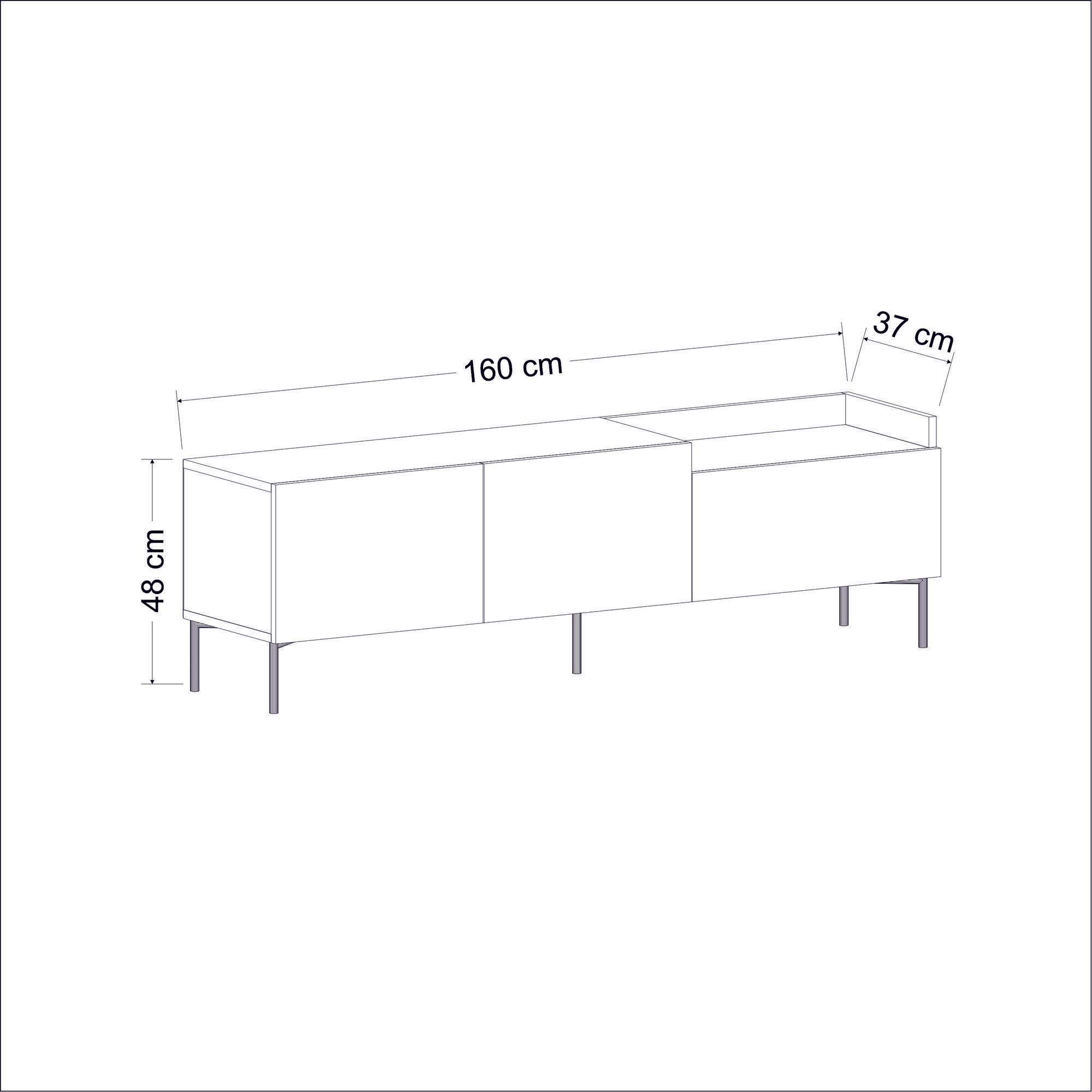 Mia - Anthracite in Anthrazit präsentiert im Onlineshop von KAQTU Design AG. Sideboard ist von Hanah Home