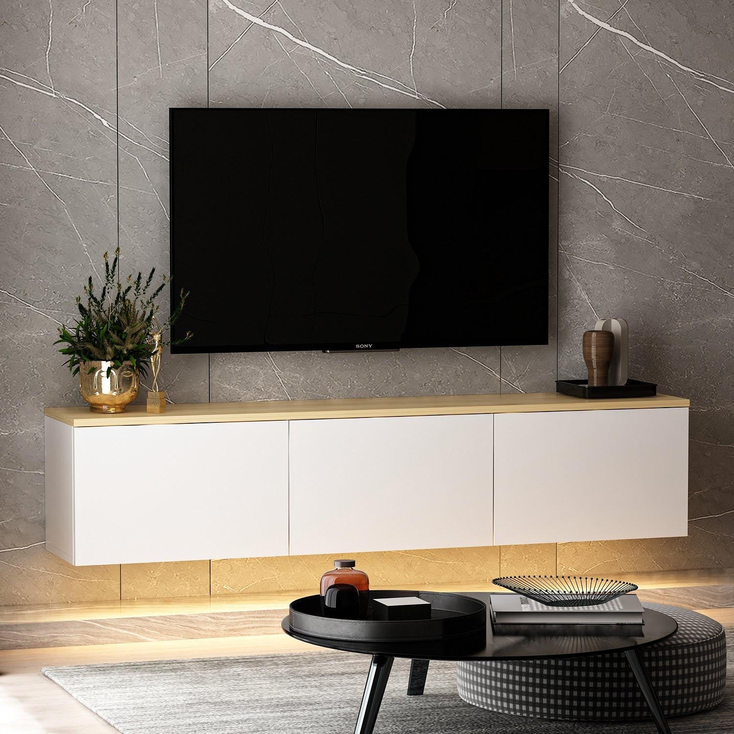 Neon - White v2 in Weisseiche präsentiert im Onlineshop von KAQTU Design AG. Sideboard ist von Hanah Home