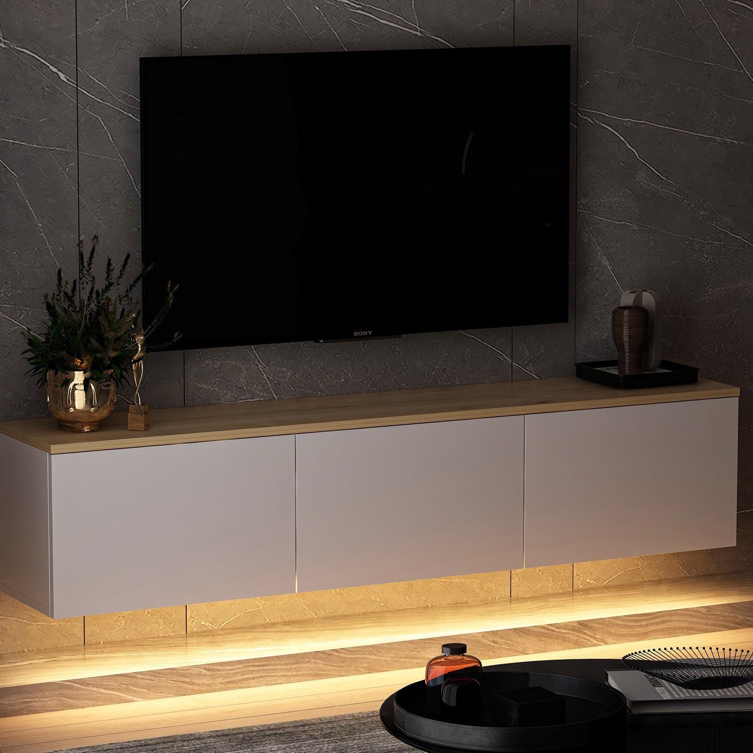 Neon - White v2 in Weisseiche präsentiert im Onlineshop von KAQTU Design AG. Sideboard ist von Hanah Home