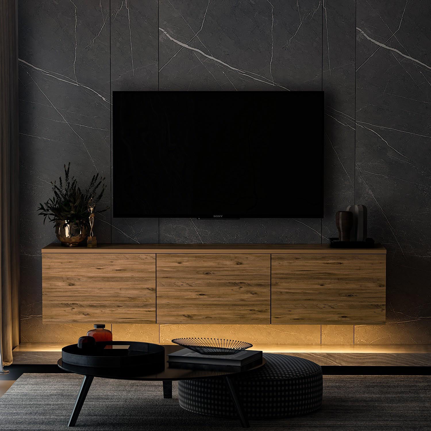 Neon Illuminated - Atlantic Pine in Atlantische Kiefer präsentiert im Onlineshop von KAQTU Design AG. Sideboard ist von Hanah Home