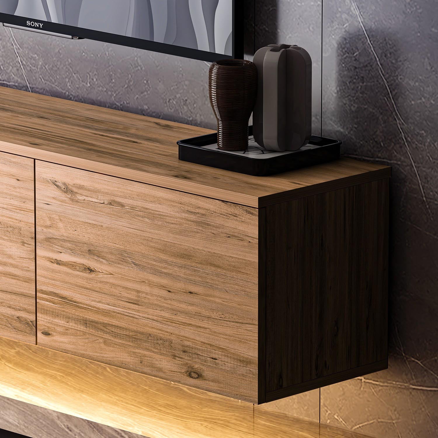 Neon Illuminated - Atlantic Pine in Atlantische Kiefer präsentiert im Onlineshop von KAQTU Design AG. Sideboard ist von Hanah Home