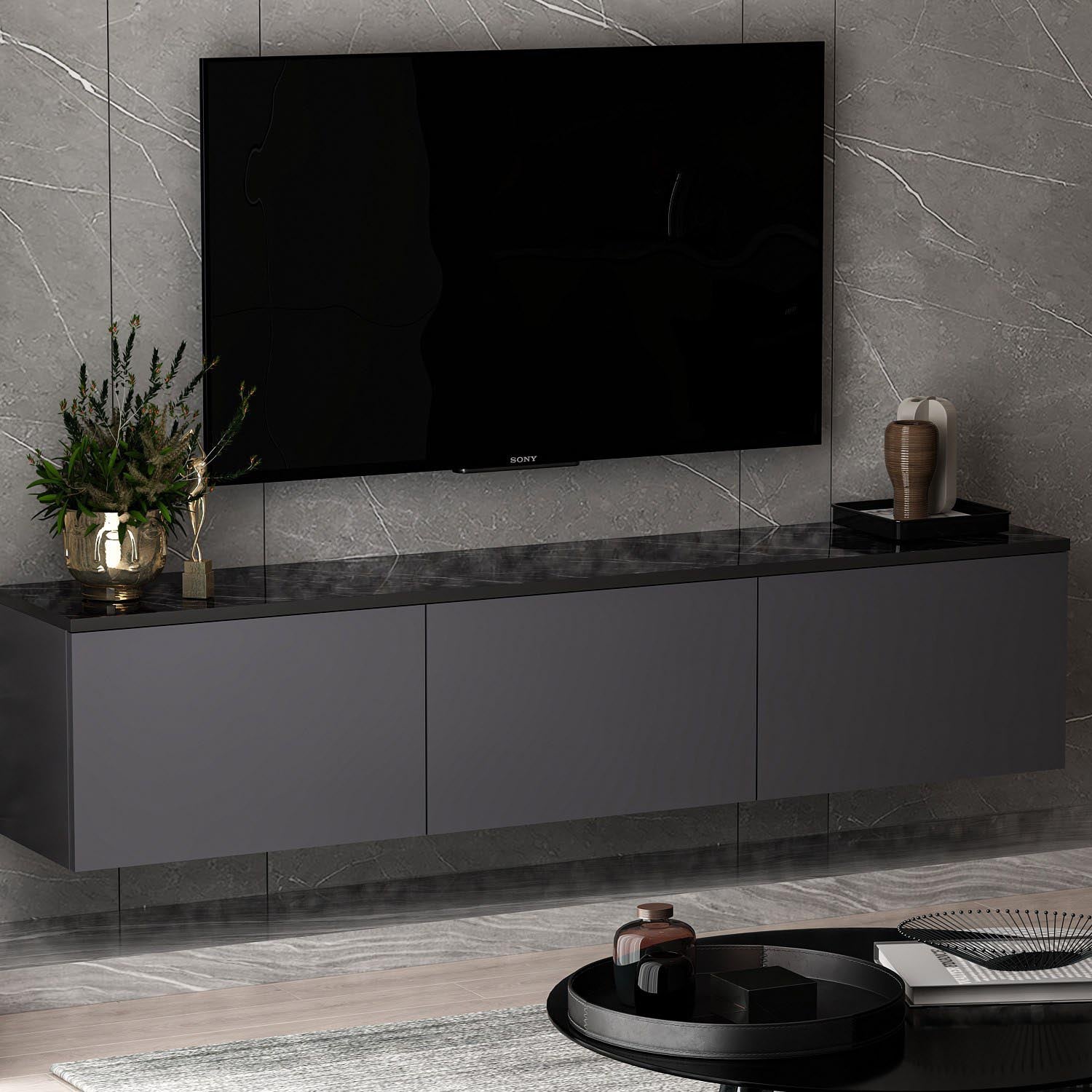 Neon - Anthracite in Anthrazit präsentiert im Onlineshop von KAQTU Design AG. Sideboard ist von Hanah Home