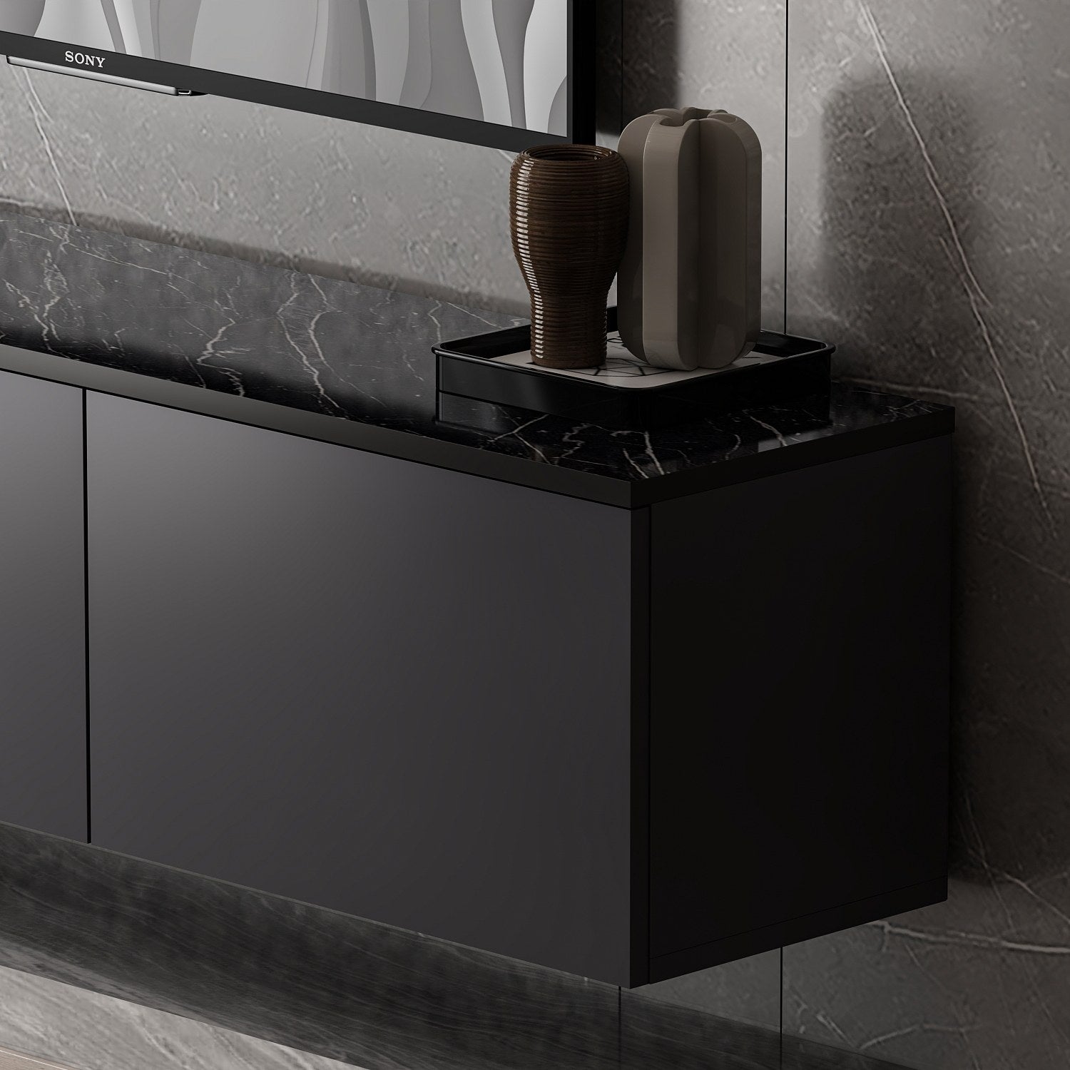 Neon - Anthracite in Anthrazit präsentiert im Onlineshop von KAQTU Design AG. Sideboard ist von Hanah Home