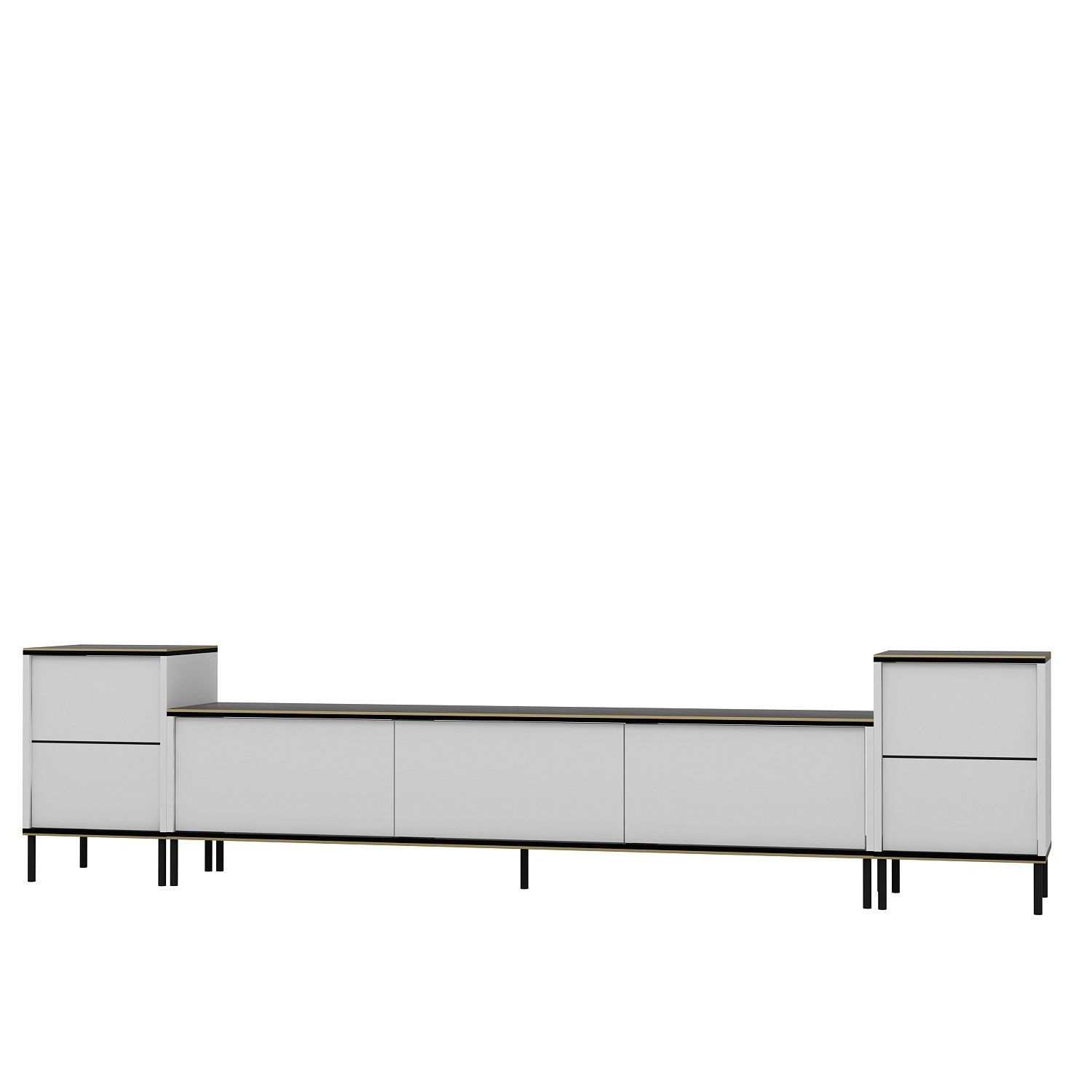 Imaj - White, Marble in Weiss Schwarz Gold präsentiert im Onlineshop von KAQTU Design AG. TV-Möbel ist von Hanah Home